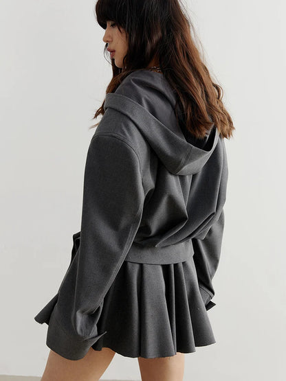 DARK GREY HOODED JACKET